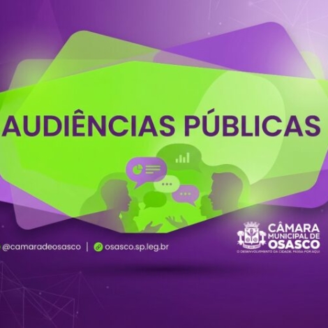 A Câmara Municipal de Osasco realiza na próxima segunda-feira (25), às 19h, no Plenário Tiradentes, uma Audiência Pública para debater questões relacionadas aos serviços de abastecimento de água no município.

Crédito: Câmara De Osasco