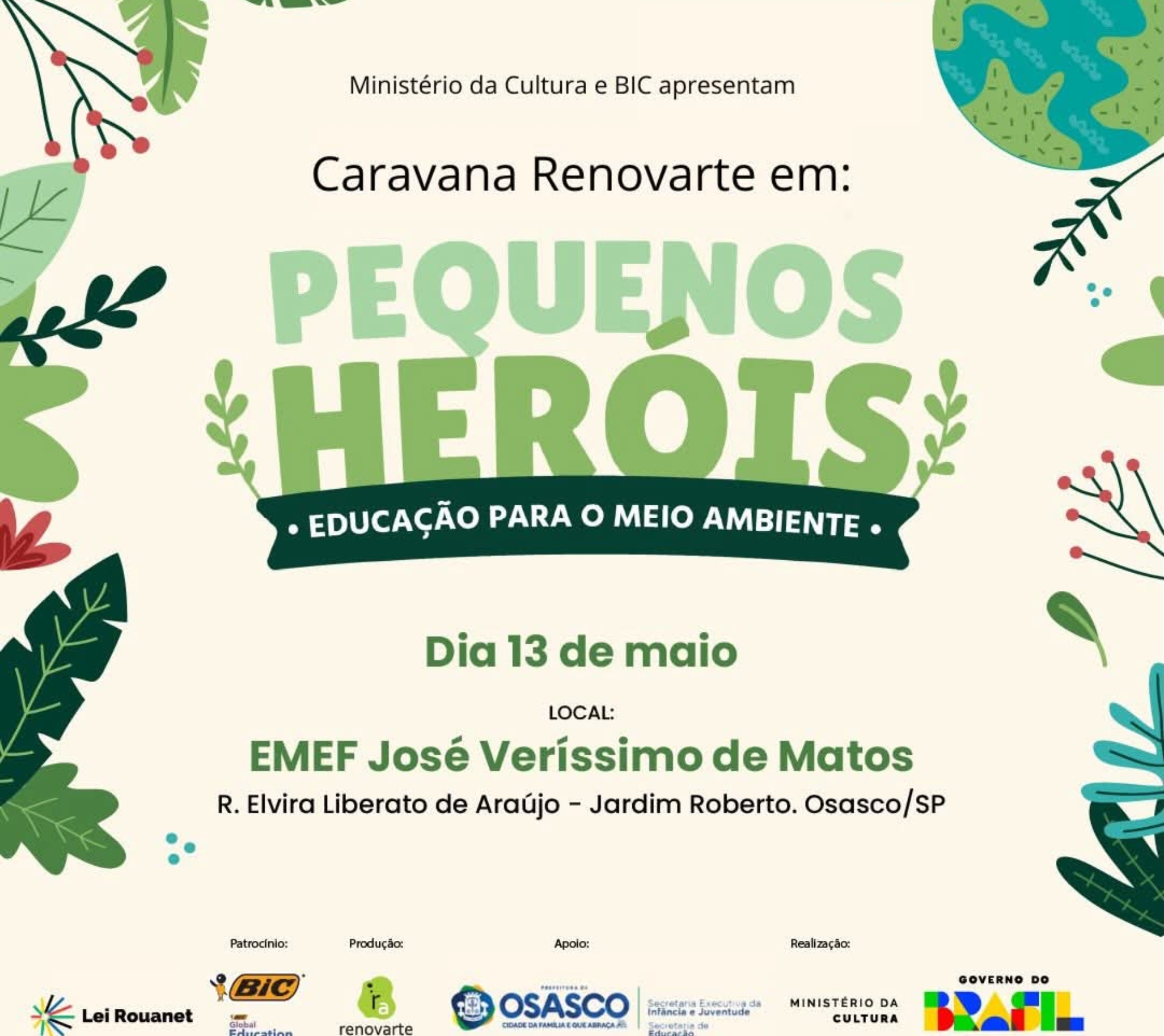 Caravana “Pequenos Heróis” leva educação ambiental e conscientização para escolas com atividades lúdicas e formativas.

Crédito: Secretaria Executiva Da Infância E Juventude - Prefeitura De Osasco (Redes Sociais/Reprodução)