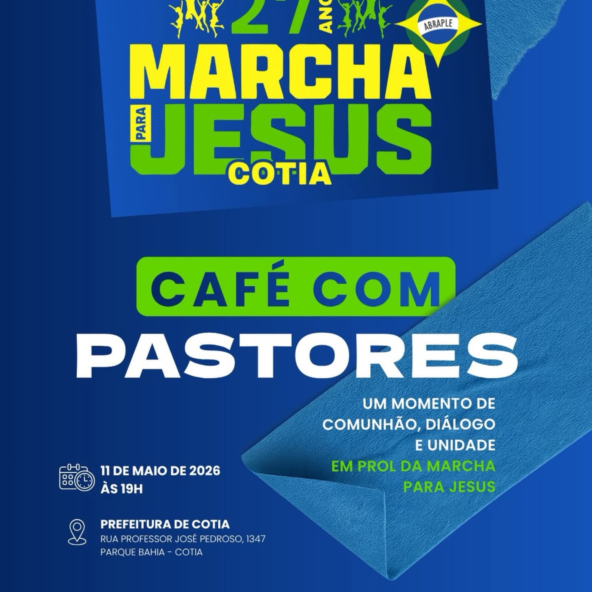 A Prefeitura de Cotia realiza encontro com pastores e lideranças religiosas em preparação para a Marcha Para Jesus 2026, fortalecendo a união e a comunhão entre as igrejas da cidade.  Crédito: Prefeitura De Cotia (Redes Sociais/Reprodução)