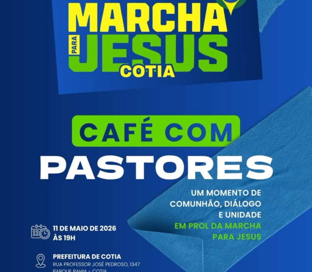 A Prefeitura de Cotia realiza encontro com pastores e lideranças religiosas em preparação para a Marcha Para Jesus 2026, fortalecendo a união e a comunhão entre as igrejas da cidade.  Crédito: Prefeitura De Cotia (Redes Sociais/Reprodução)
