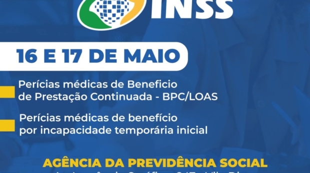 Perícias médicas, mais agilidade no atendimento e suporte para quem mais precisa. O atendimento especial acontece nos dias 16 e 17 de maio! 

Crédito: Prefeitura De Carapicuíba (Redes Sociais/Reprodução)