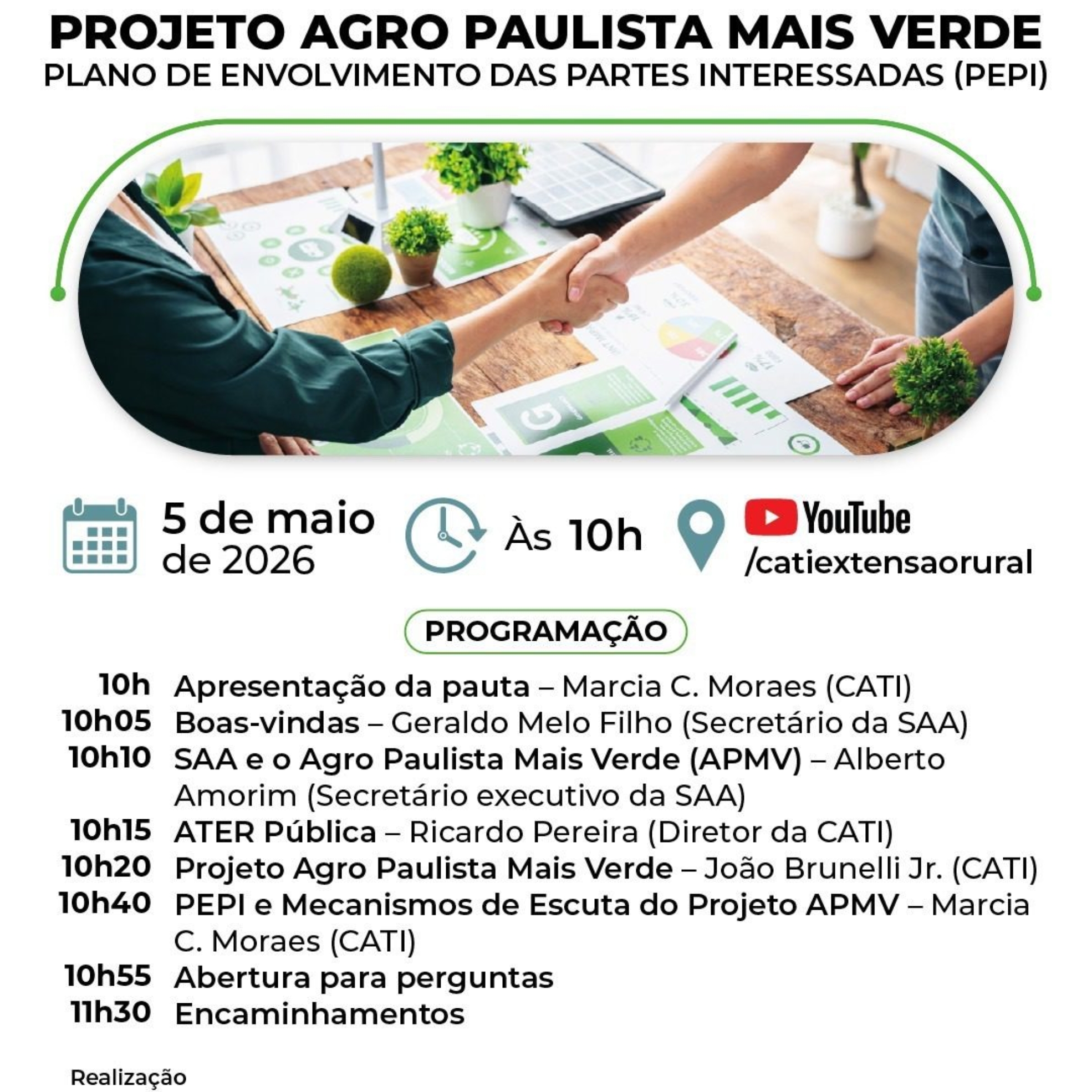 Evento on-line apresenta diretrizes de governança e escuta ativa para o novo ciclo de desenvolvimento rural sustentável em São Paulo

Crédito: Divulgação