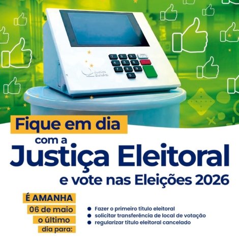 Prazo para regularizar o título de eleitor termina em 6 de maio e mobiliza população de Mairinque.

Crédito: Prefeitura De Mairinque
