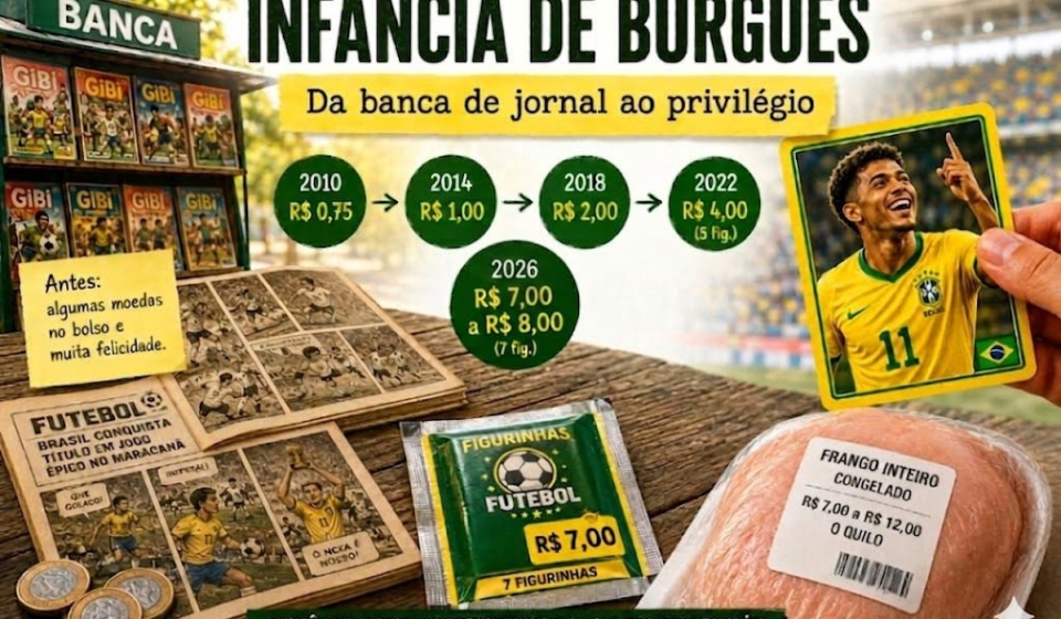 O que antes era uma brincadeira simples e acessível hoje pesa no orçamento das famílias. A comparação dos preços mostra como a infância também mudou com o passar dos anos.
Arte ilustrativa: Gemini / Criada em 14/05/26