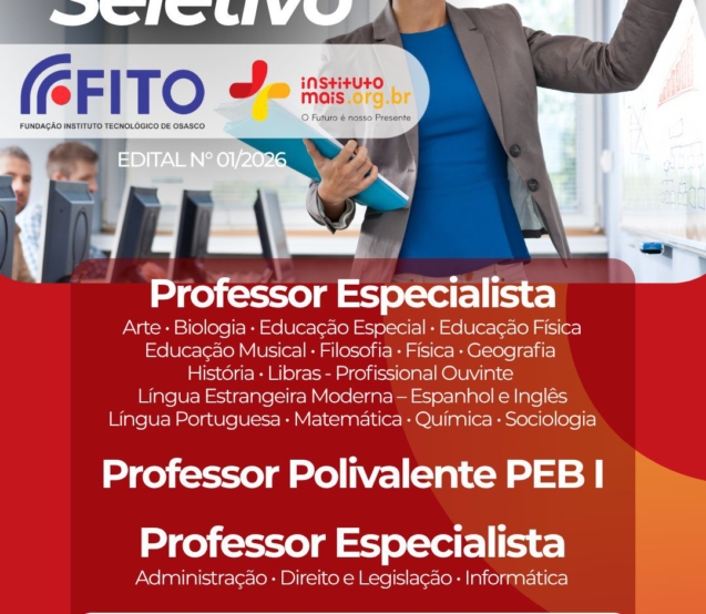 Cadastro reserva contempla especialistas, PEB I e áreas técnicas; inscrições começam em 11 de maio.

Crédito:  Instituto Mais (Redes Sociais / Reprodução)