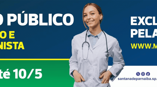 Comunicado oficial informa abertura do Concurso Público nº 02/2026 da Prefeitura de Santana de Parnaíba para contratação de médicos em diversas especialidades.
Crédito: Divulgação/Prefeitura de Santana de Parnaíba
