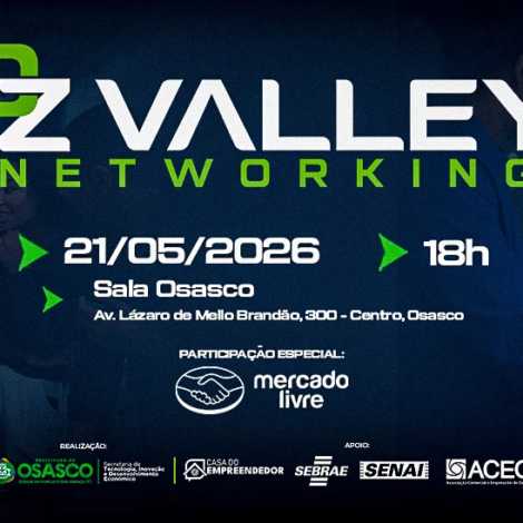 Edição do OZ Valley Networking reúne empreendedores, startups e instituições parceiras para fortalecer o ecossistema de inovação em Osasco.

Crédito: Divulgação 