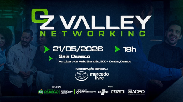 Edição do OZ Valley Networking reúne empreendedores, startups e instituições parceiras para fortalecer o ecossistema de inovação em Osasco.

Crédito: Divulgação 