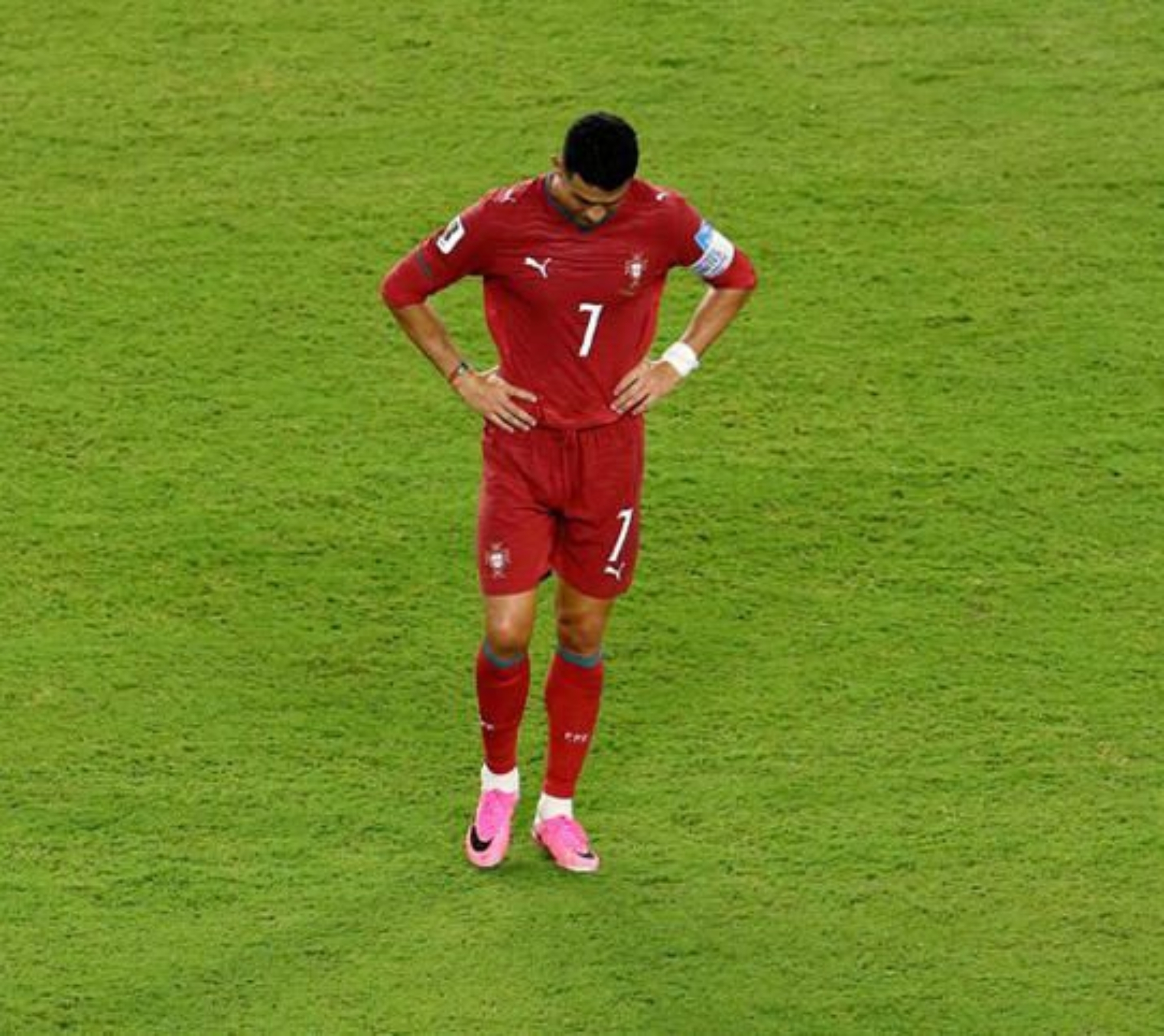Cristiano Ronaldo no jogo Colômbia x Portugal, na Copa do Mundo - Miami Stadium, Miami Gardens, Flórida, EUA - 27 de junho de 2026. REUTERS/Amanda Perobelli
© Thomson Reuters