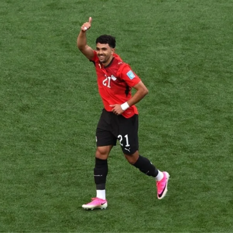 Mahmoud Saber, do Egito, comemora após marcar gol na partida contra o Irã |  Foto: MADDY GRASSY/ASSOCIATED PRESS/ESTADÃO CONTEÚDO