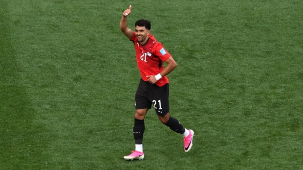 Mahmoud Saber, do Egito, comemora após marcar gol na partida contra o Irã |  Foto: MADDY GRASSY/ASSOCIATED PRESS/ESTADÃO CONTEÚDO