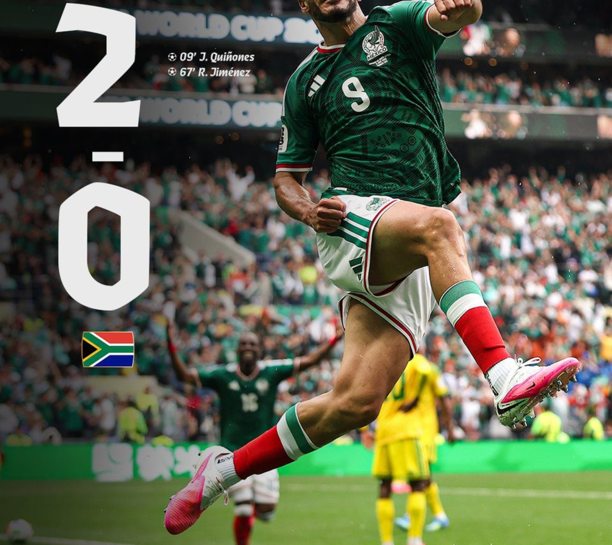 O México faz história na abertura da Copa do Mundo 2026. A Seleção Mexicana derrotou a África do Sul por 2 a 0, no Estádio Azteca, nesta quinta-feira (11). Essa foi a primeira vez que o México venceu na estreia de um mundial. Histórico, torcedor!

Crédito:  Reprodução/X @sportv