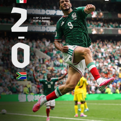 O México faz história na abertura da Copa do Mundo 2026. A Seleção Mexicana derrotou a África do Sul por 2 a 0, no Estádio Azteca, nesta quinta-feira (11). Essa foi a primeira vez que o México venceu na estreia de um mundial. Histórico, torcedor!

Crédito:  Reprodução/X @sportv