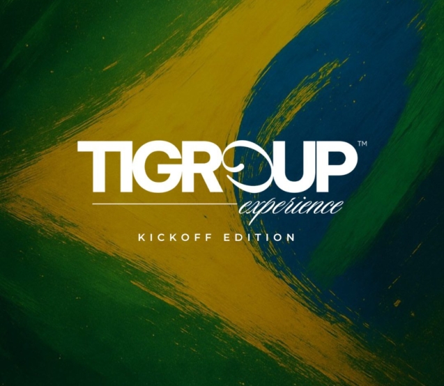 Identidade visual oficial do Tigroup Experience Kickoff Edition, plataforma criada para transformar marcas em experiências memoráveis por meio de eventos proprietários e conexões estratégicas.

Crédito: Arte Tigroup 