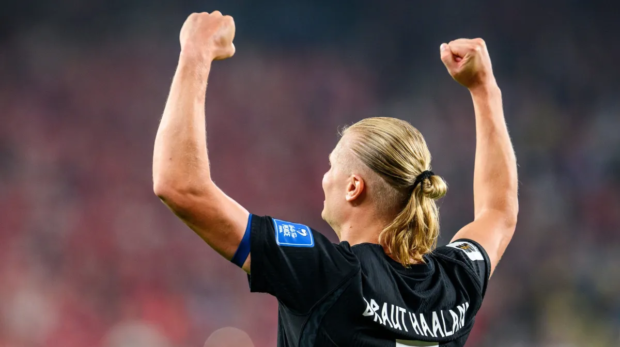 Haaland anotou dois gols na partida contra Senegal, pela Copa do Mundo • Divulgação/@nff_landslag