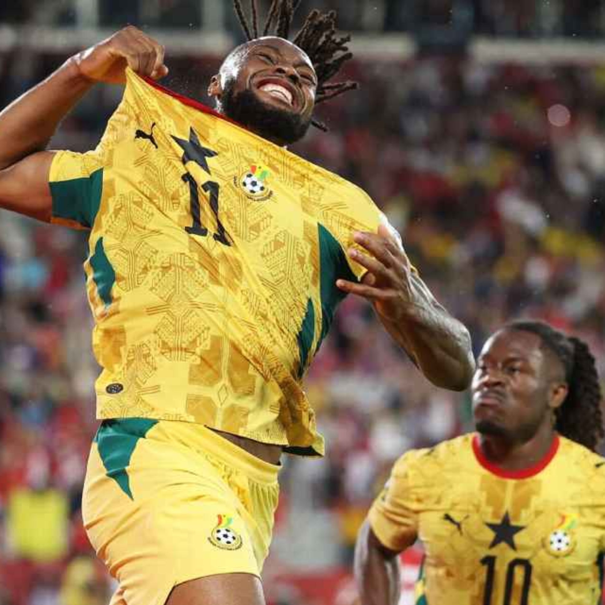 Jogadores de Gana comemoram gol contra o Panamá na Copa do Mundo Darrian Traynor/Getty Images