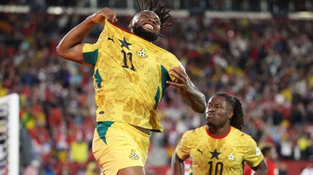 Jogadores de Gana comemoram gol contra o Panamá na Copa do Mundo Darrian Traynor/Getty Images