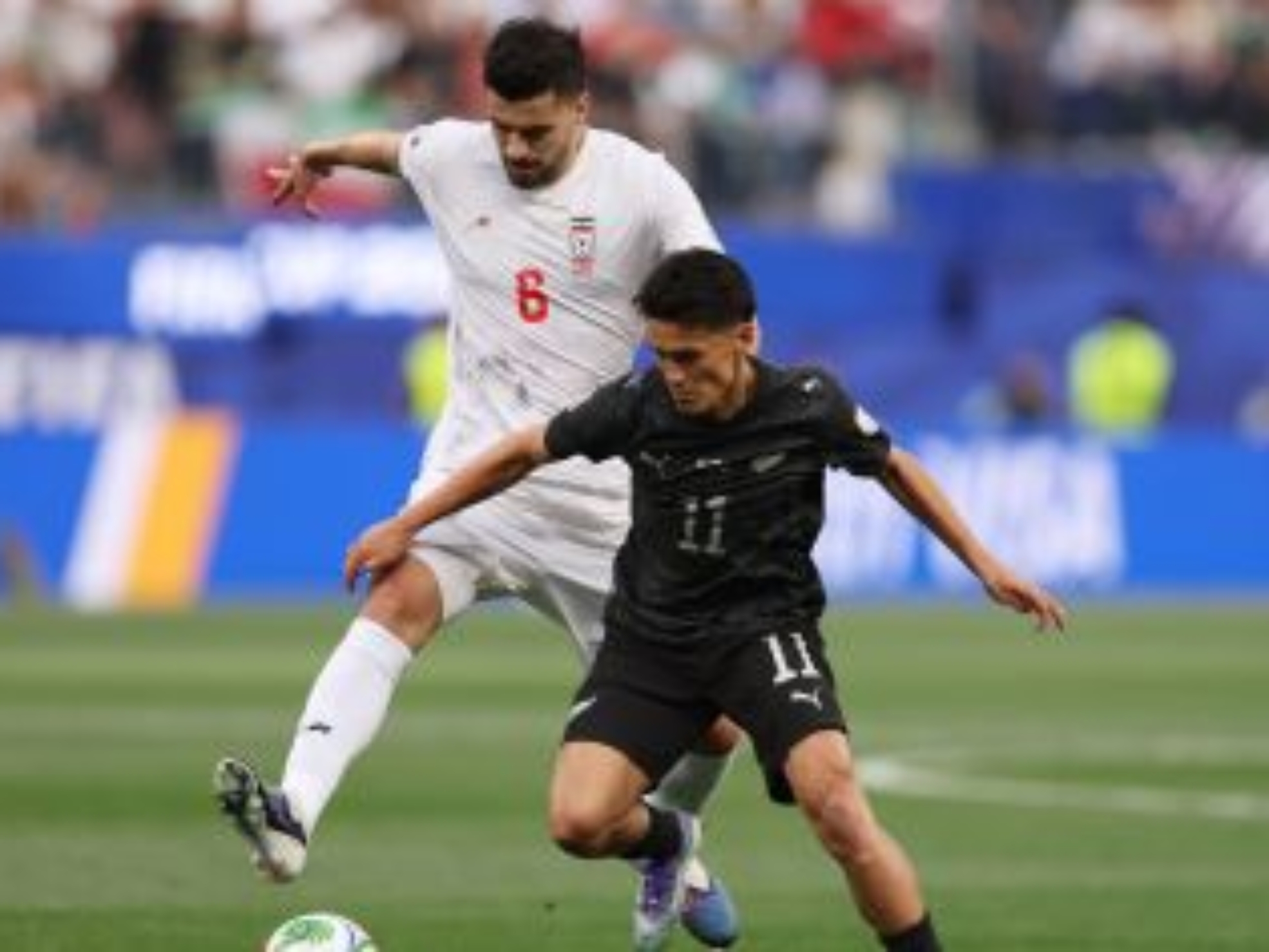 Duelo entre Irã e Nova Zelândia, válido pela primeira rodada da Copa do Mundo • Richard Heathcote/Getty Images