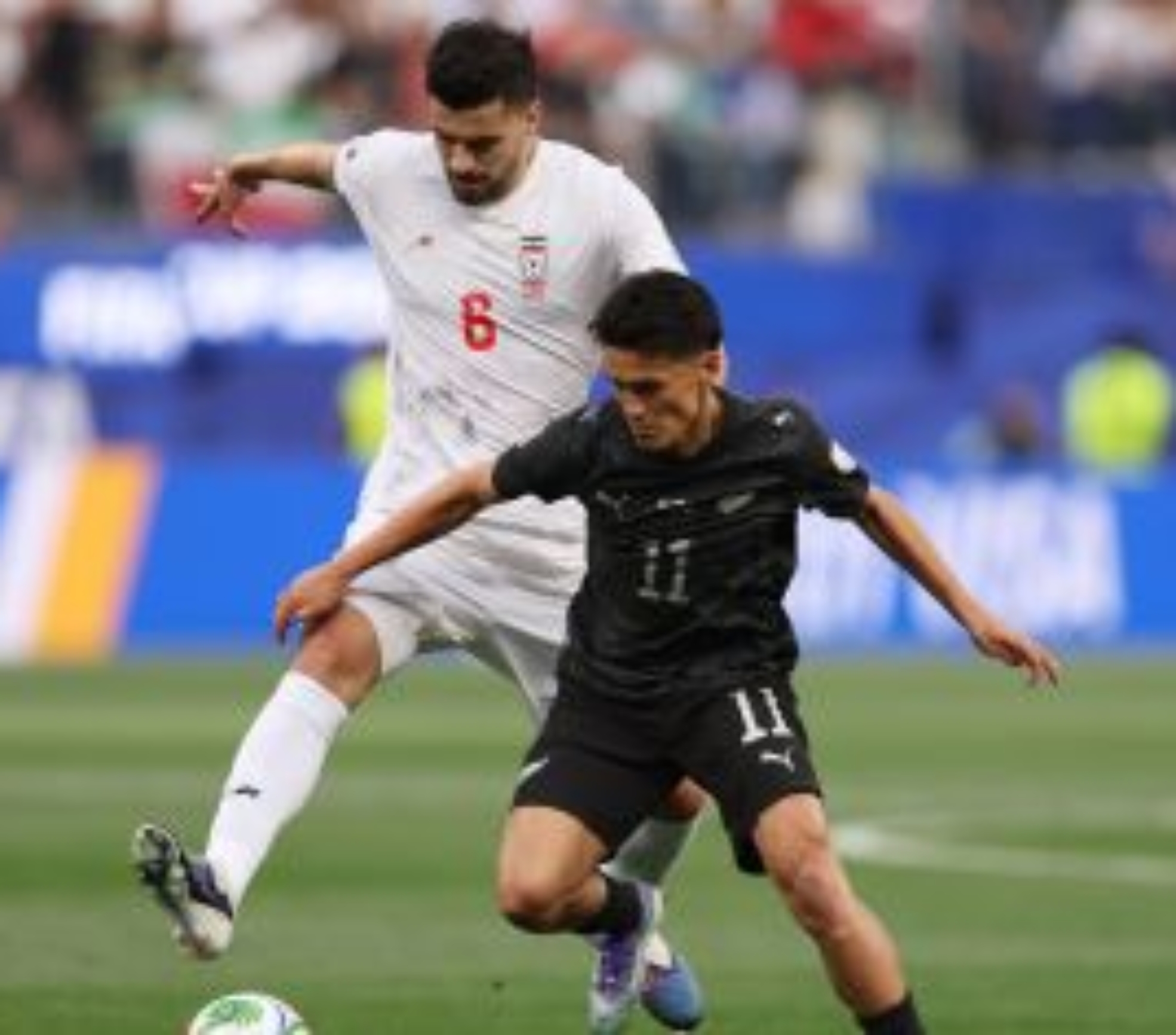 Duelo entre Irã e Nova Zelândia, válido pela primeira rodada da Copa do Mundo • Richard Heathcote/Getty Images