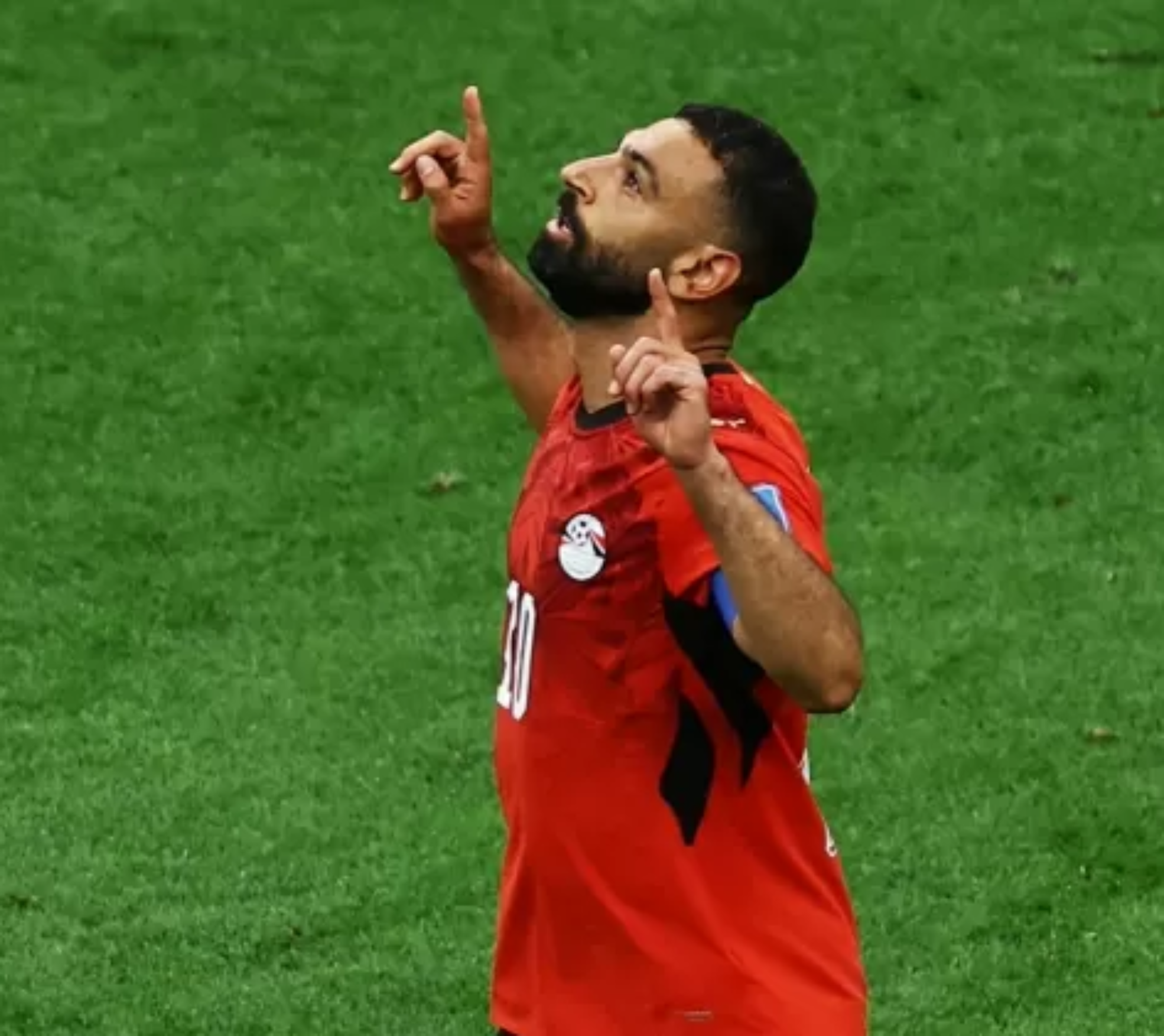 Mohamed Salah, do Egito, comemora gol contra a Nova Zelândia na Copa do Mundo
Imagem: REUTERS/Lee Smith