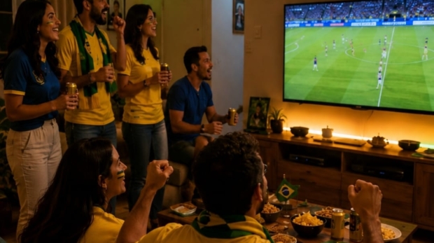 O uso da iluminação como recurso 

para criar ambientes temáticos, acolhedores e funcionais em casa durante os jogos.

Crédito: Cristallux