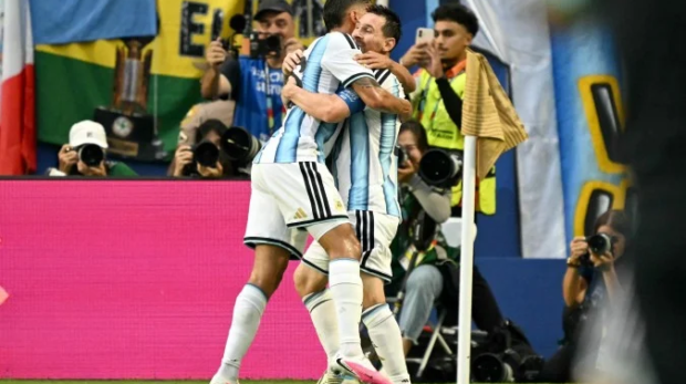 Messi comemorando gol da Argentina sobre Cabo Verde - (crédito: CHANDAN KHANNA / AFP) )