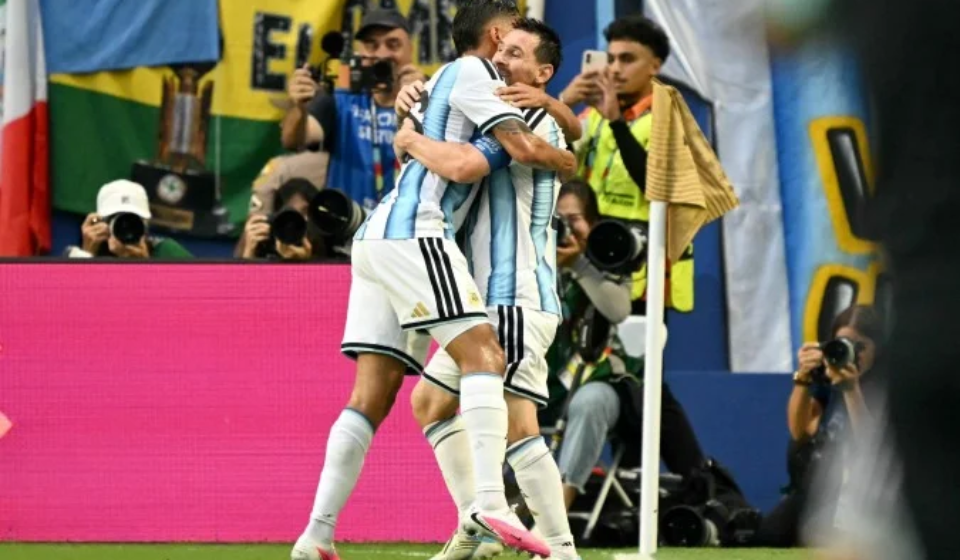 Messi comemorando gol da Argentina sobre Cabo Verde - (crédito: CHANDAN KHANNA / AFP) )