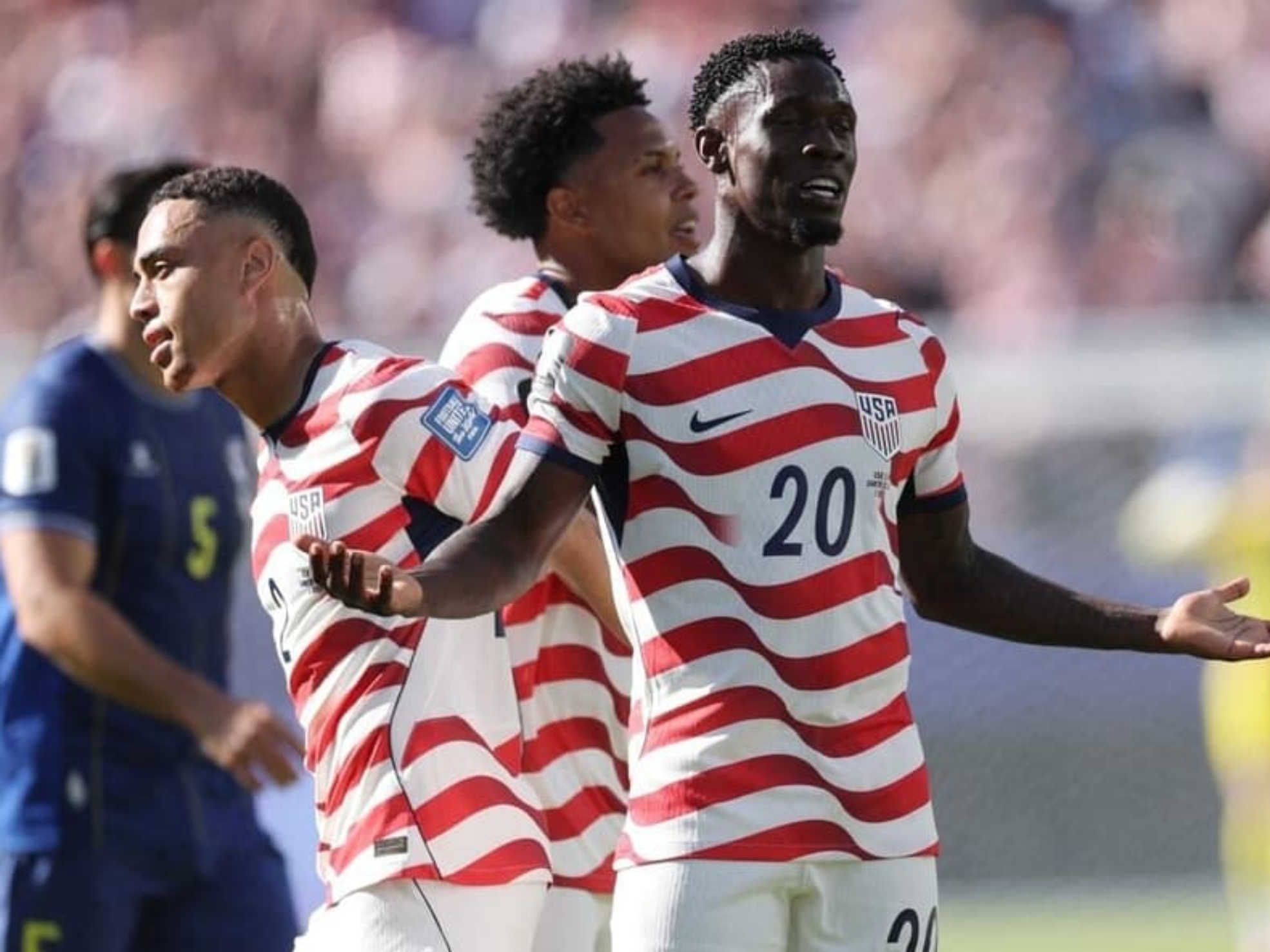 Balogun comemora gol em Estados Unidos x Bósnia (Foto: JAMIE SQUIRE / GETTY IMAGES NORTH AMERICA / Getty Images via AFP)