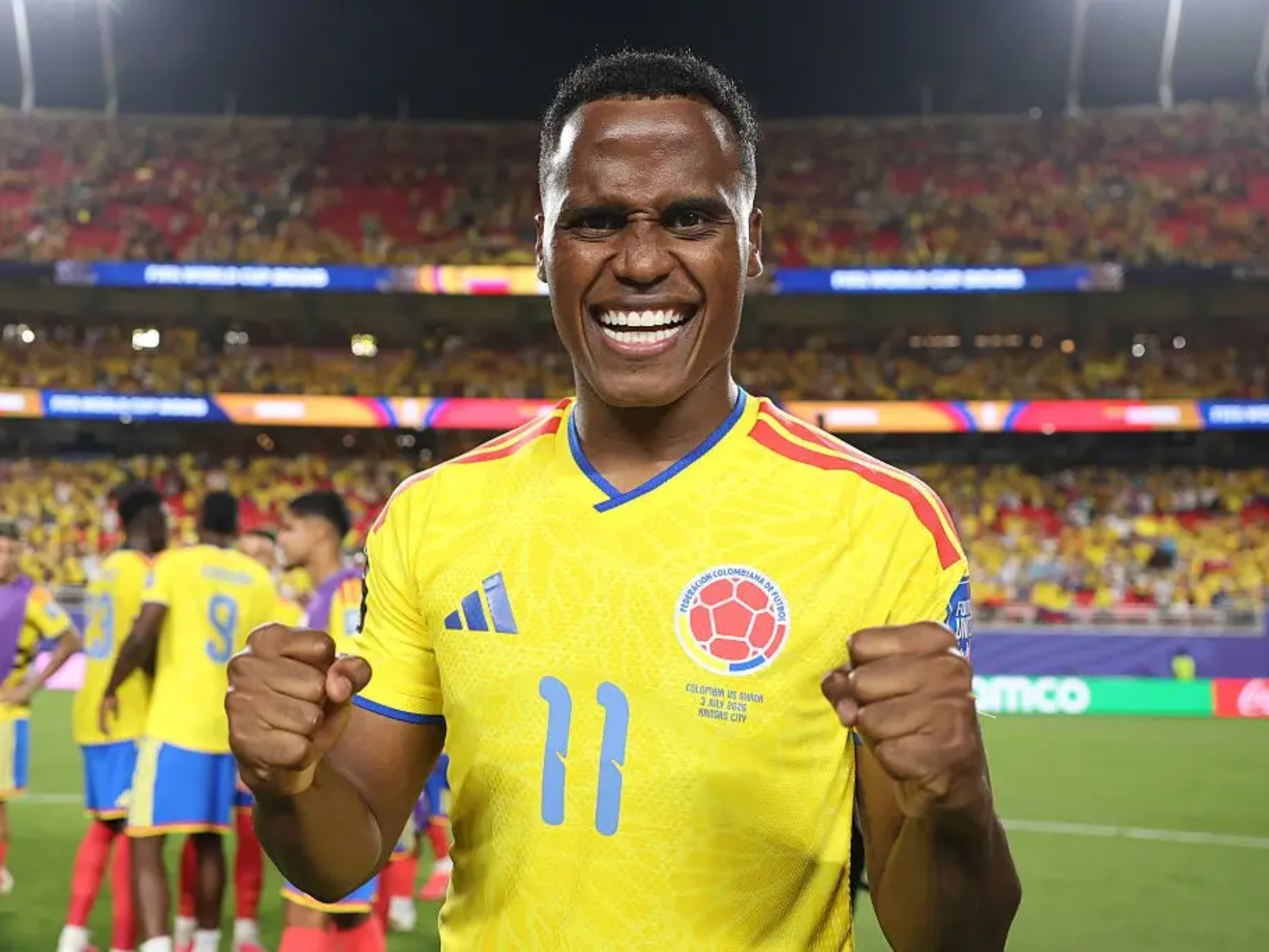 Jhon Arias comemora classificação (Michael Regan - FIFA/FIFA/Getty Images)