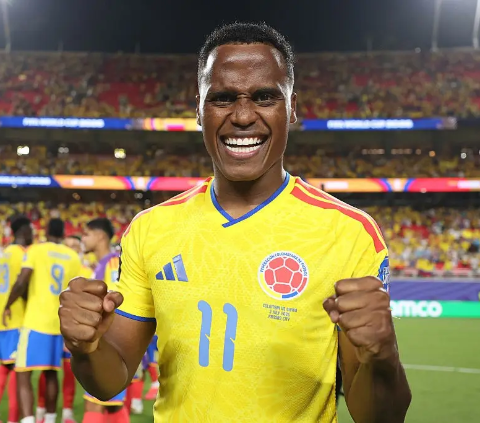 Jhon Arias comemora classificação (Michael Regan - FIFA/FIFA/Getty Images)