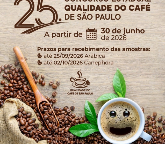 Tradição, qualidade e inovação no campo! A cafeicultura paulista ganha destaque com mais uma edição do concurso que valoriza produtores e revela os melhores sabores do café produzido em São Paulo..

Crédito: Divulgação