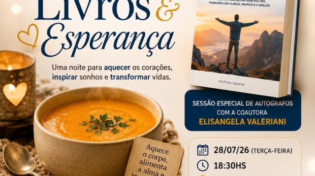 Uma noite para aquecer o coração: literatura, sabores especiais e solidariedade se encontram em um evento que promete fazer a diferença.
Crédito: Divulgação