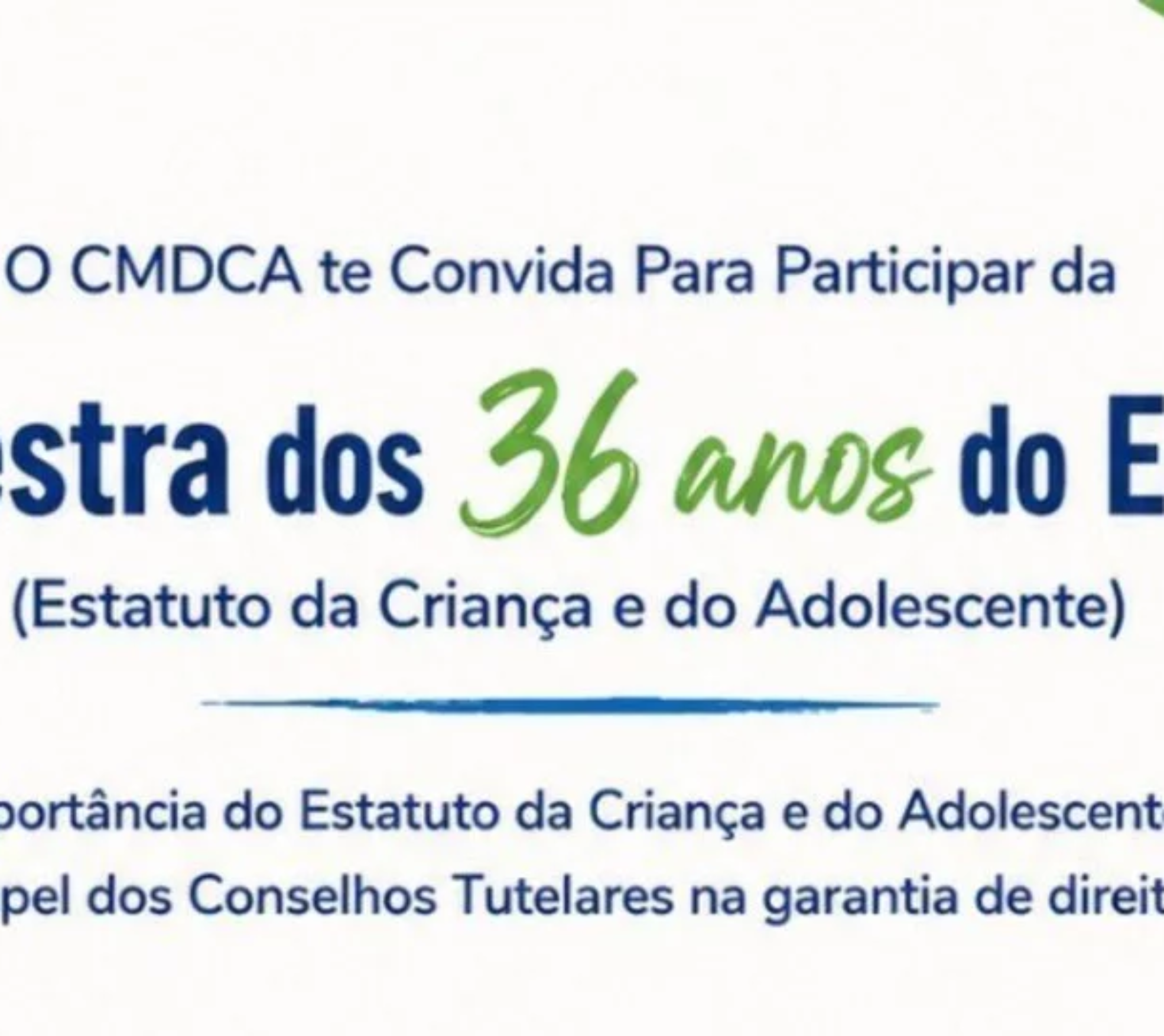 O CMDCA Osasco e a Secretaria Executiva da Infância e Juventude promovem palestra em comemoração aos 36 anos do Estatuto da Criança e do Adolescente, reforçando a importância da proteção integral e da garantia de direitos.

Crédito: Divulgação