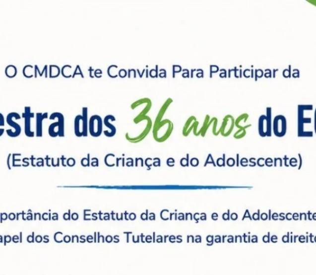 O CMDCA Osasco e a Secretaria Executiva da Infância e Juventude promovem palestra em comemoração aos 36 anos do Estatuto da Criança e do Adolescente, reforçando a importância da proteção integral e da garantia de direitos.

Crédito: Divulgação