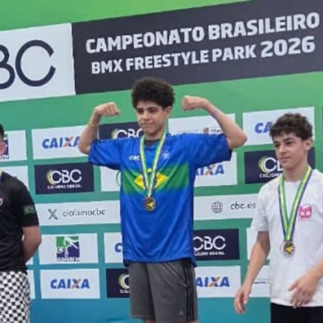 Atletas osasquenses brilharam no Campeonato Brasileiro de BMX Freestyle Park, conquistando títulos nacionais e reafirmando o destaque de Osasco na modalidade.

Crédito: Divulgação