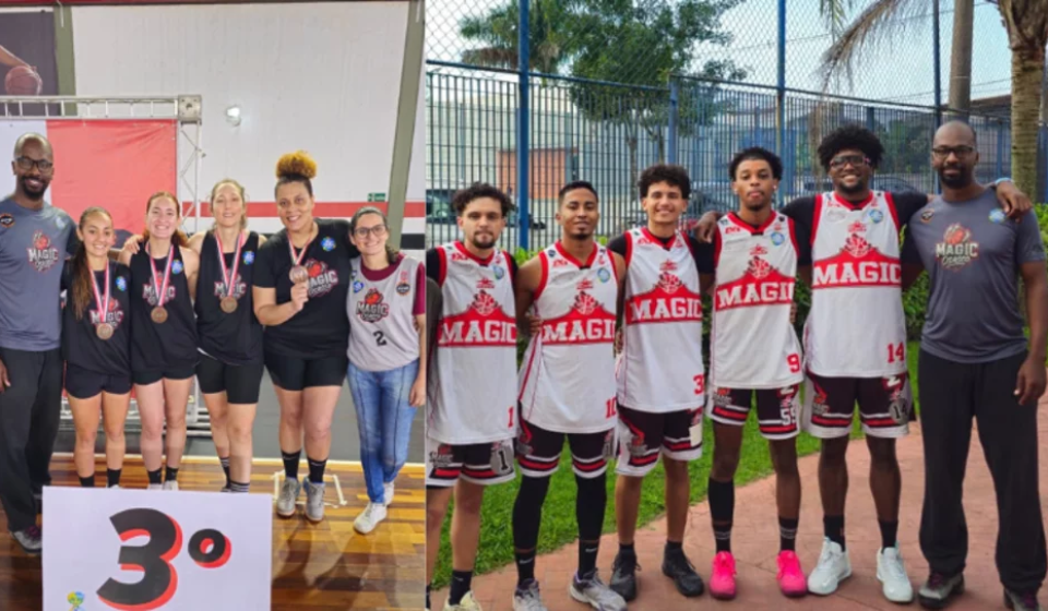 Os atletas do Basket 3×3 de Osasco comemoram as conquistas nos 68º Jogos Regionais, com o título da equipe masculina e a medalha de bronze da equipe feminina, resultado do talento, dedicação e investimento no esporte municipal.

Crédito: Divulgação