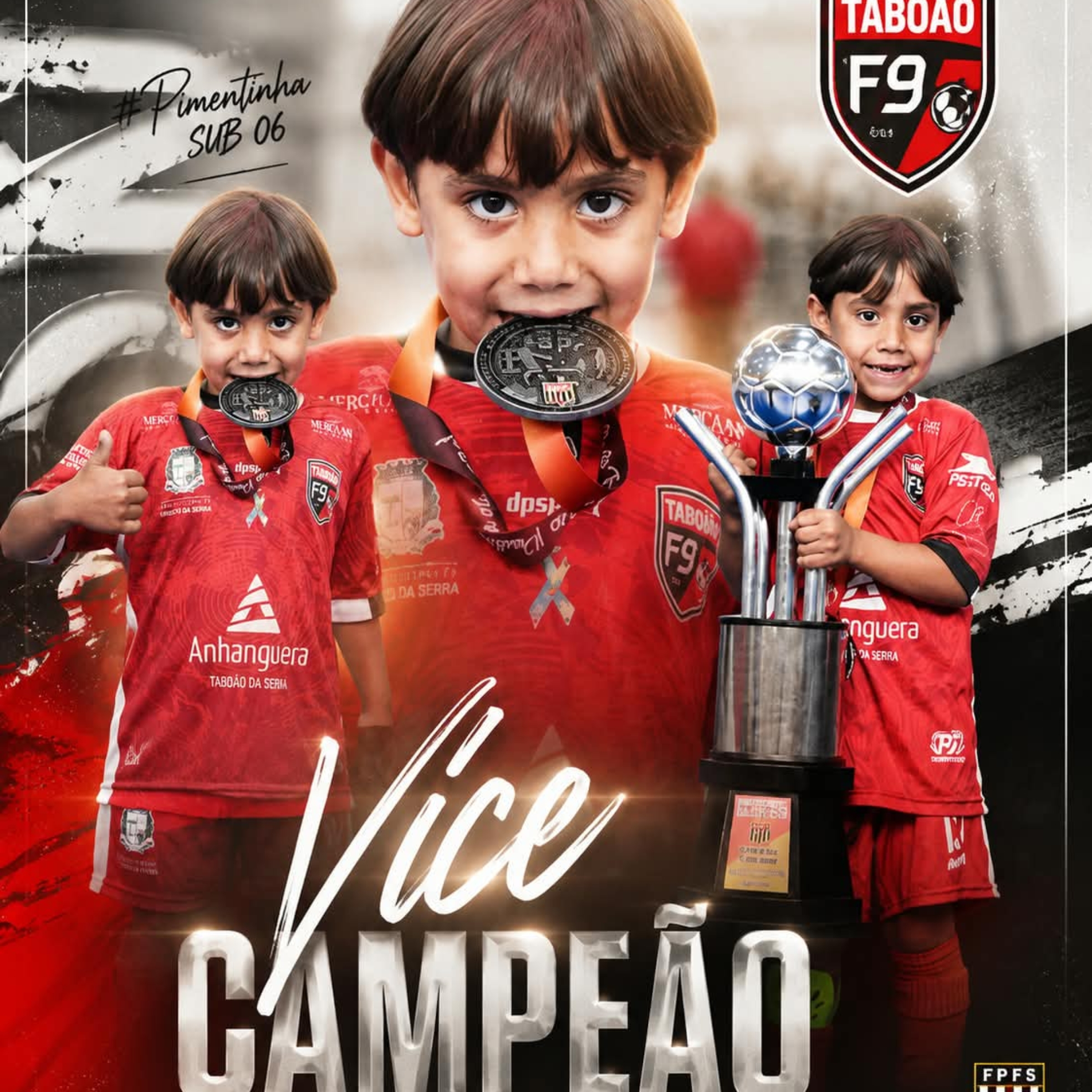 Gabriel Madaschi, o “Pimentinha”, de 6 anos, conquista a medalha de prata no Campeonato Paulista de Futsal Sub-07 – Série Ouro pela equipe do Instituto Taboão F9. Crédito: Divulgação