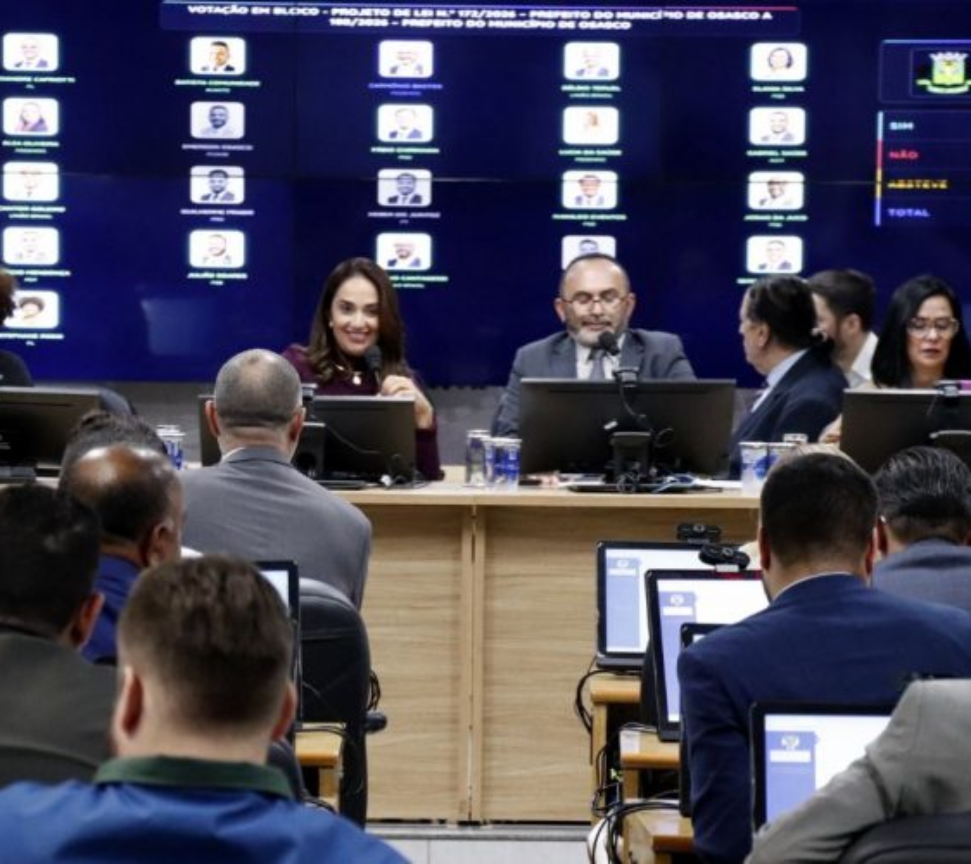 Plenário da Câmara Municipal de Osasco durante a 44ª Sessão Ordinária, que aprovou nove projetos de lei.

Crédito: Câmara De Osasco