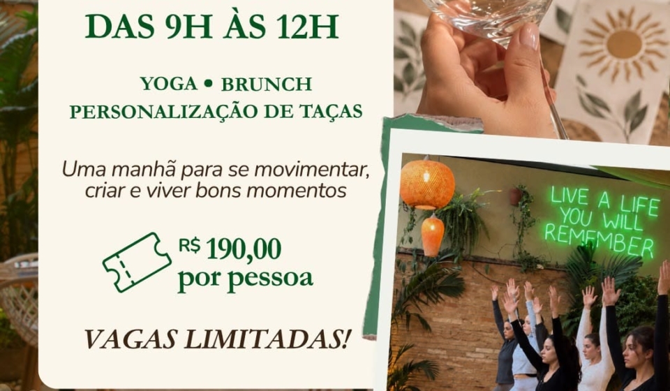 Manduu recebe manhã de yoga, brunch e personalização de taças em uma experiência de bem-estar e conexão, no dia 3 de outubro, em Santo André.

Crédito: Divulgação