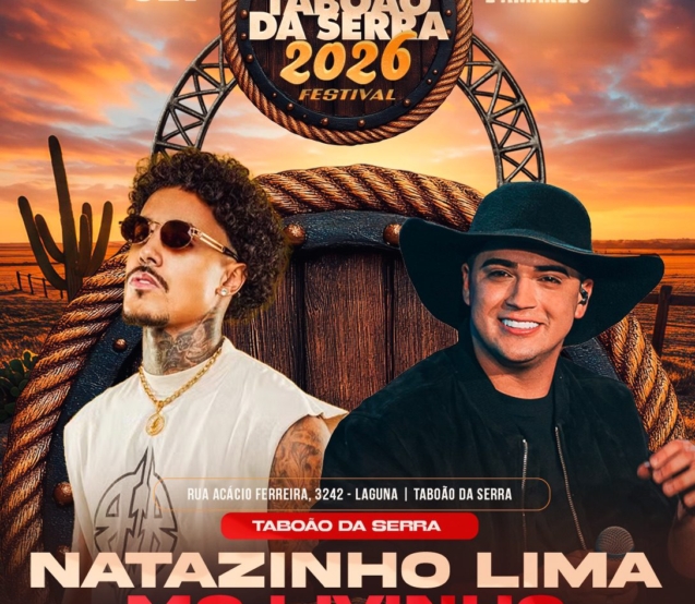 Natanzinho Lima e MC Livinho são as atrações desta sexta-feira na Festa do Peão de Taboão da Serra 2026.

Crédito: Divulgação (Redes Sociais/Reprodução)
