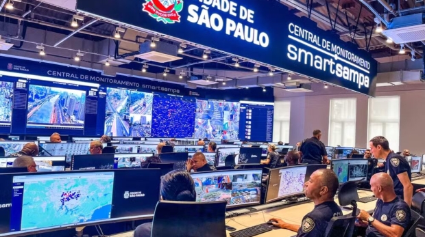 Central de monitoramento do Smart Sampa — Foto: Reprodução/Prefeitura de São Paulo