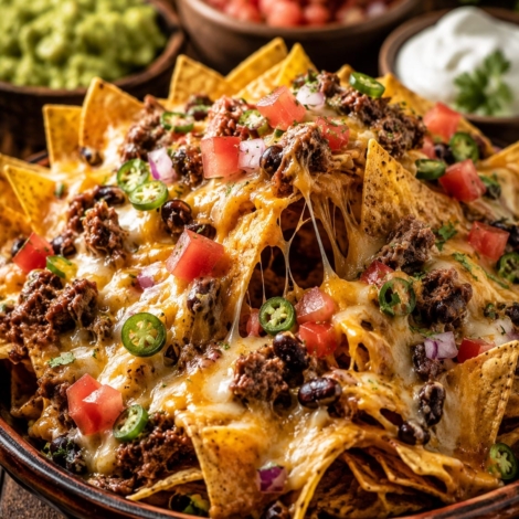 Combo de Nachos Supremo -Crocância e fartura: nachos cobertos com queijo puxando, carne e temperos frescos para compartilhar com a família.