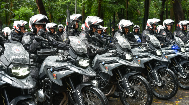 Em cada um desses dias, mais de 110 motocicletas foram empregadas nas operações, distribuídas por diferentes vias da região central. Foto: SSP